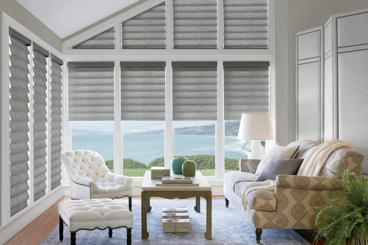 Hunter Douglas Vignette® Modern Roman Shades PowerView® Automation Roller Shades near Federal Way, Washington (WA)